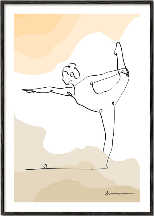 Design relaxante: posição de yoga em traço único