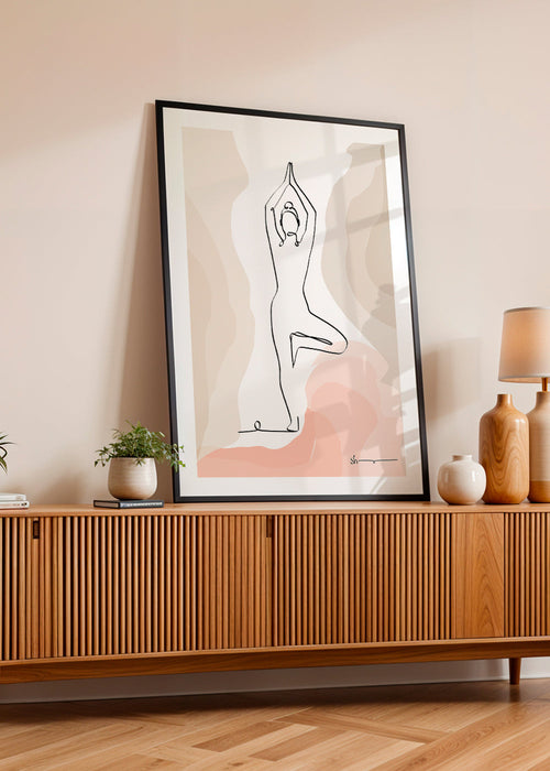 Design relaxante: silhueta em postura da árvore