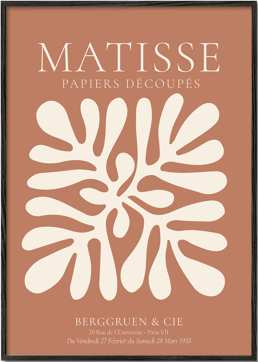 Estampa botânica Matisse: recortes orgânicos em terracota