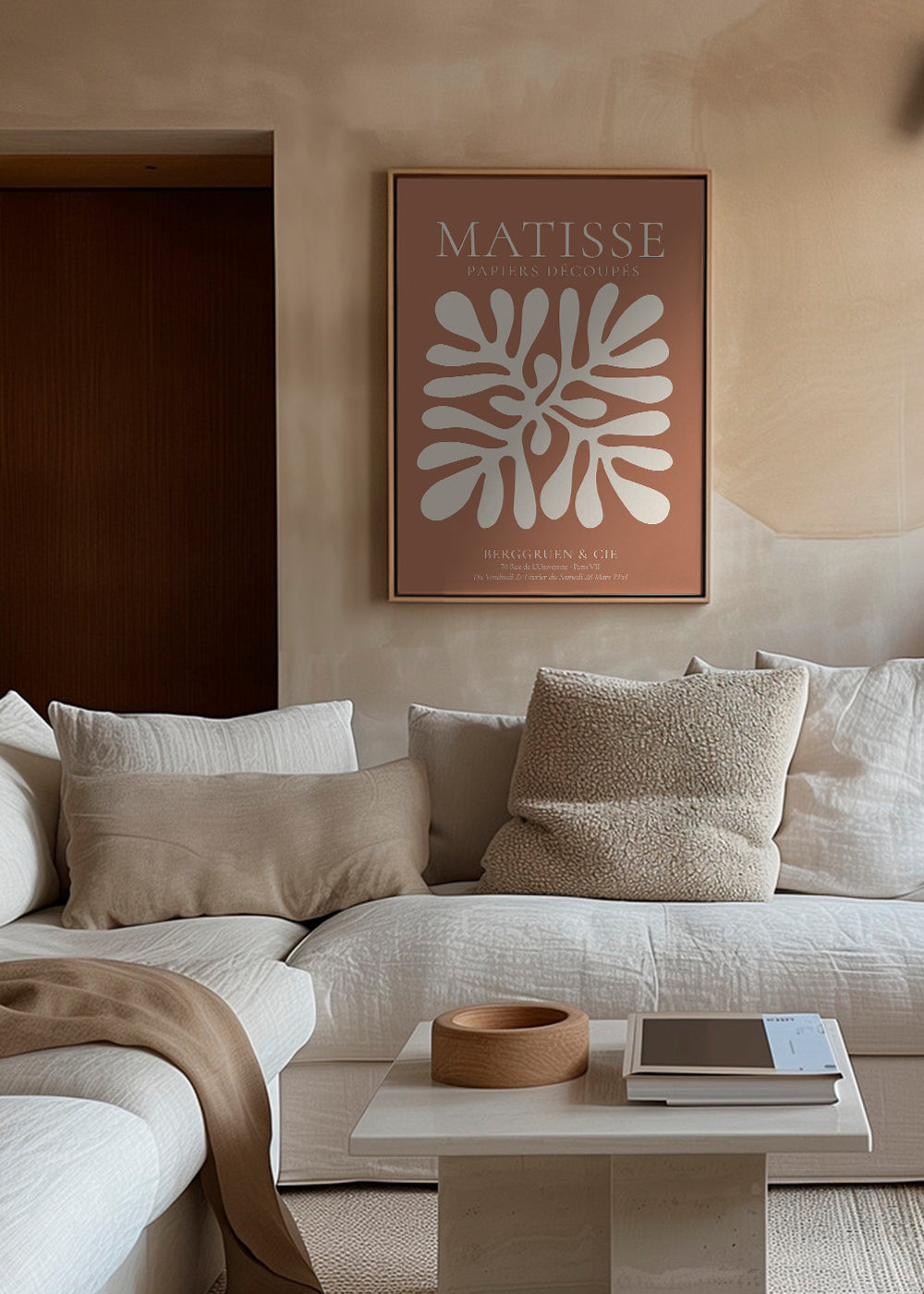 Estampa botânica Matisse: recortes orgânicos em terracota
