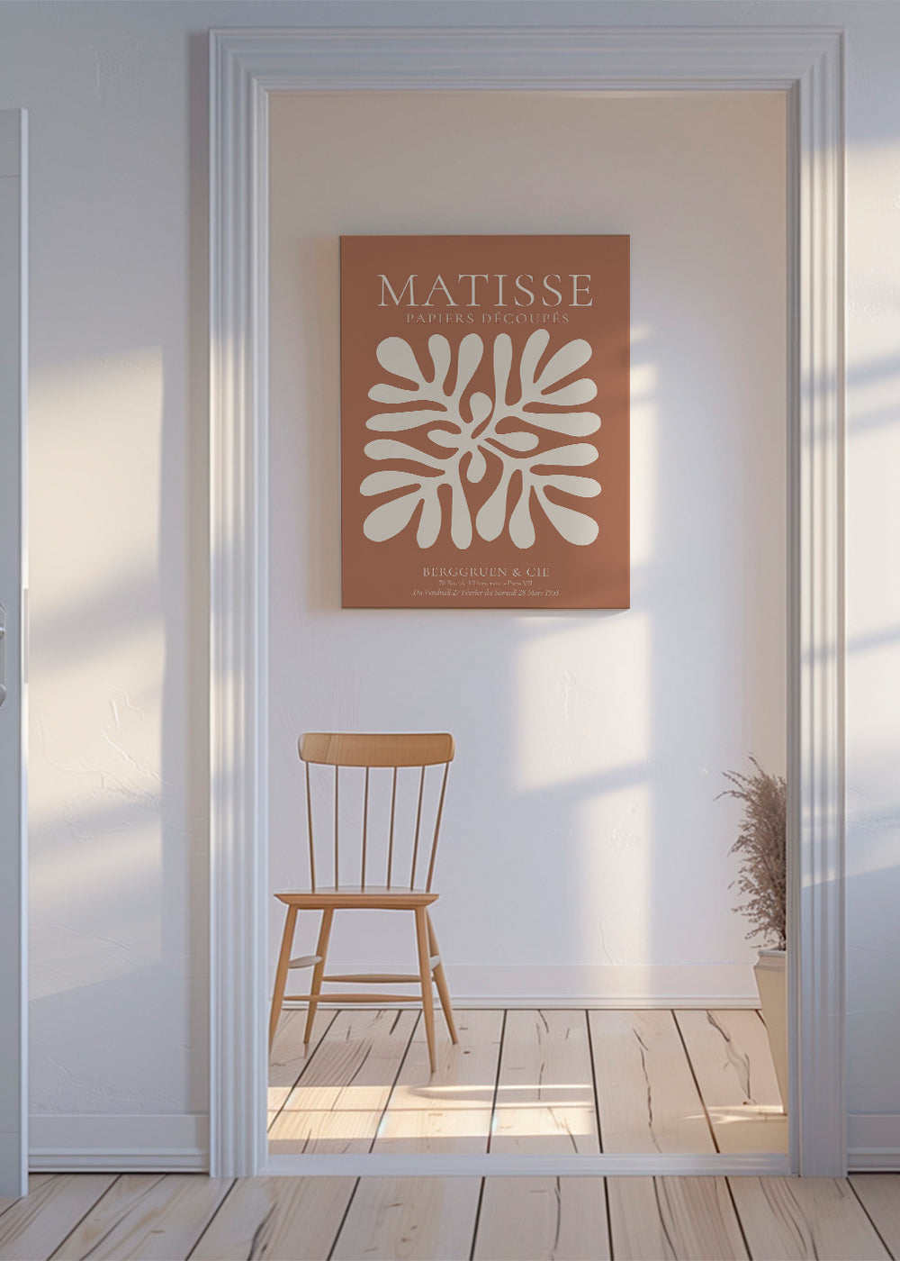 Estampa botânica Matisse: recortes orgânicos em terracota