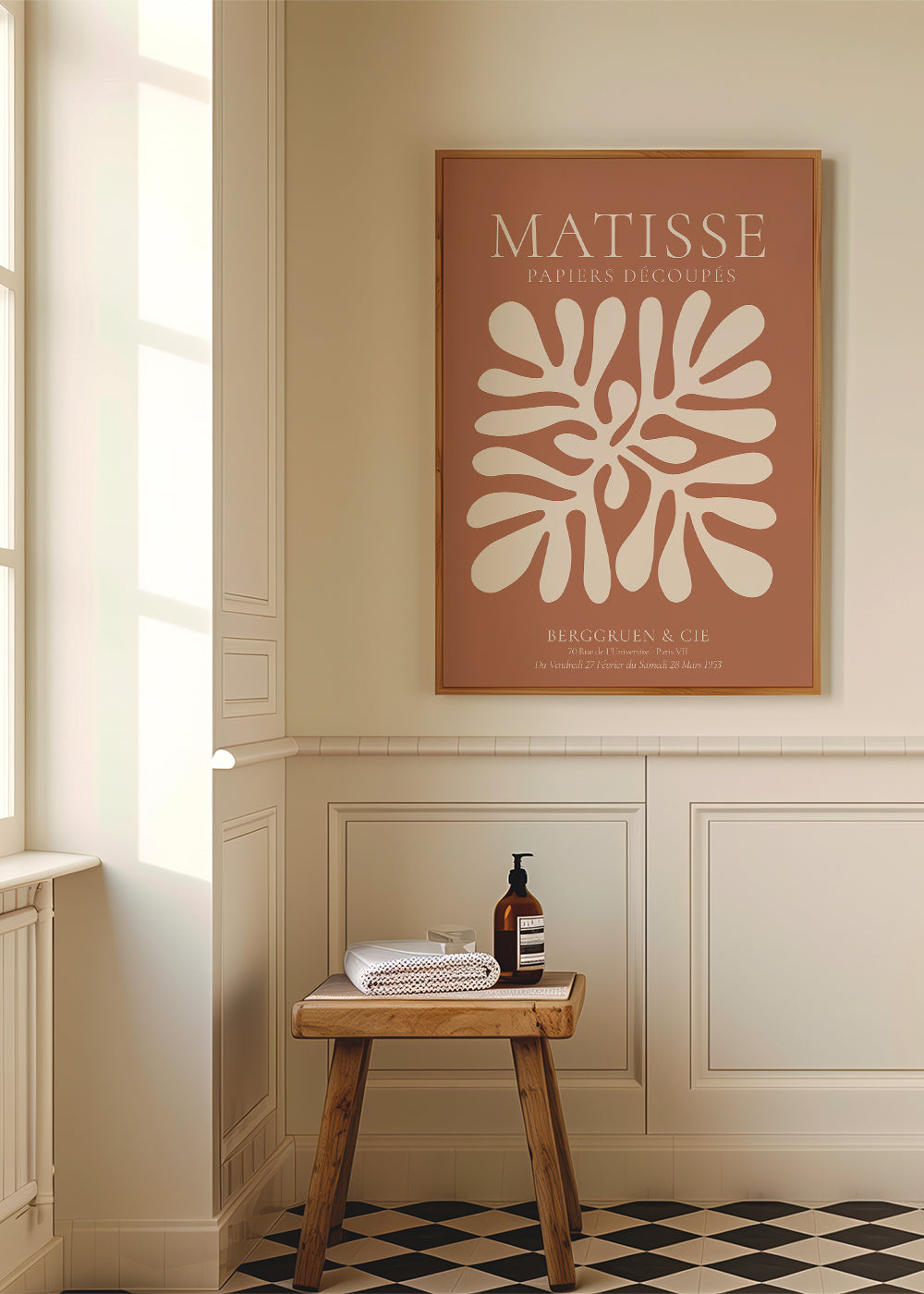 Estampa botânica Matisse: recortes orgânicos em terracota