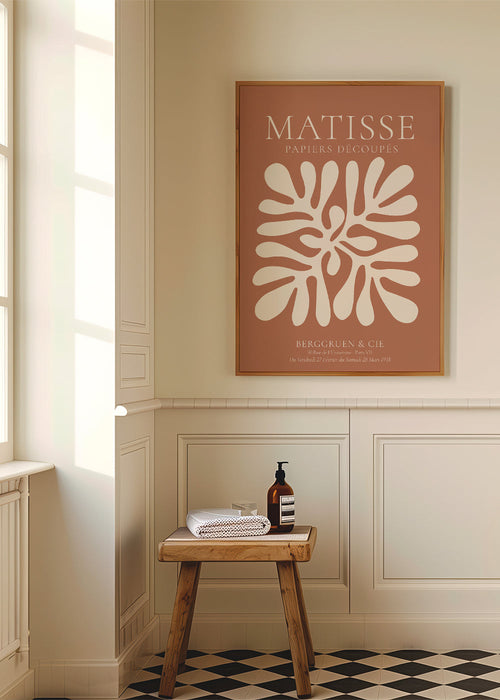 Estampa botânica Matisse: recortes orgânicos em terracota