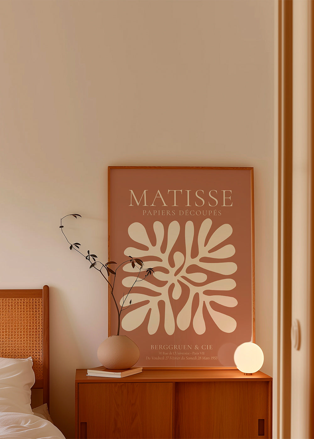 Estampa botânica Matisse: recortes orgânicos em terracota