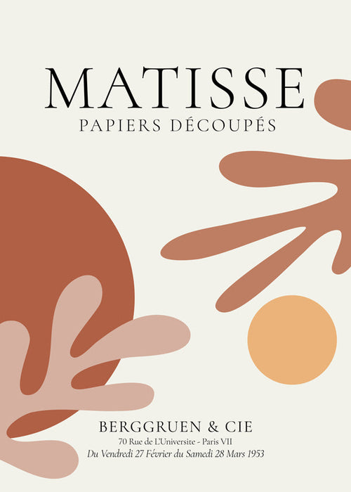 Pôster vintage inspirado nos recortes de Matisse
