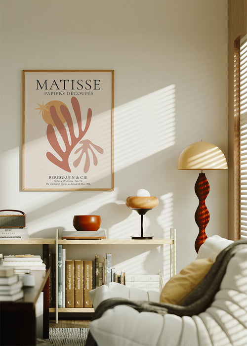 Estampa botânica Matisse recortada tons quentes