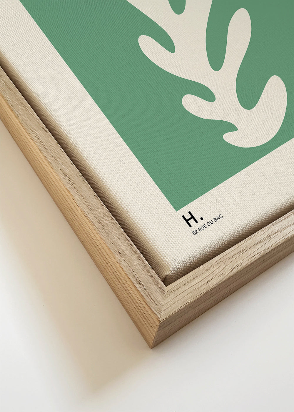Estampa botânica: folha recortada verde estilo Matisse