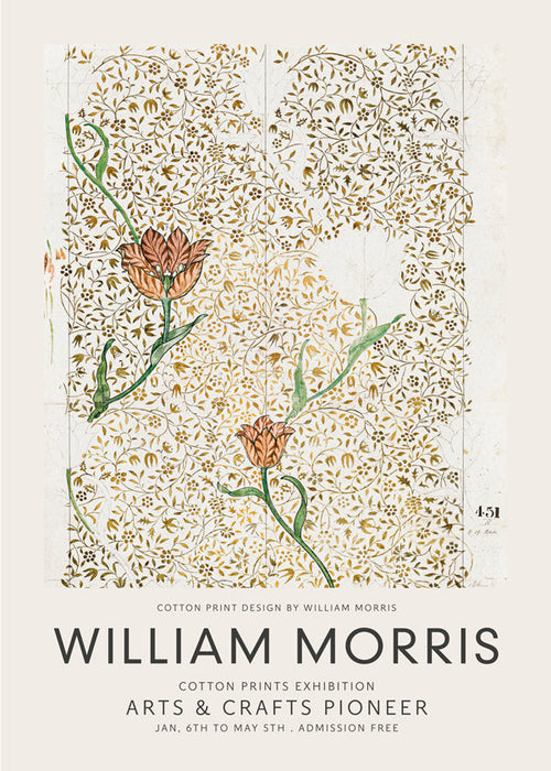 Estampa botânica William Morris padrão floral