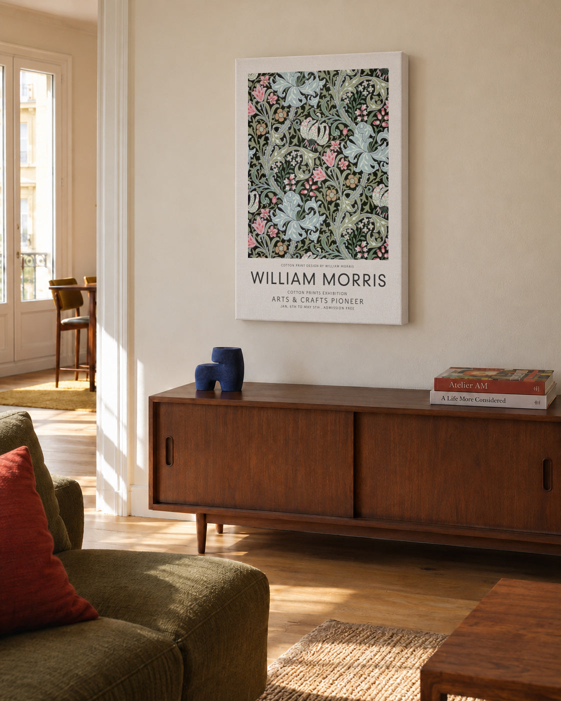 William Morris pattern IX - Unframed canvas in an interior