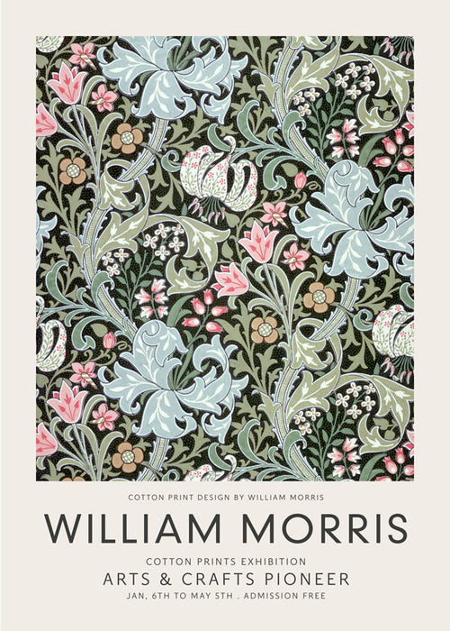 Estampa botânica William Morris padrão floral
