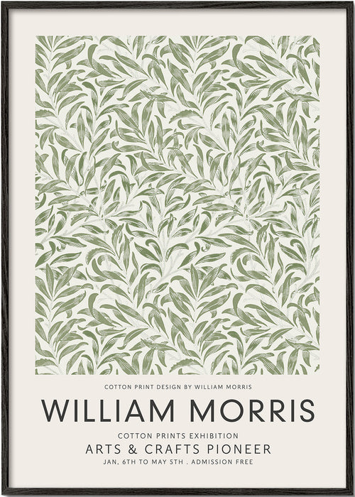 Estampa botânica William Morris padrão de folhas