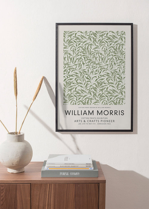 Estampa botânica William Morris padrão de folhas