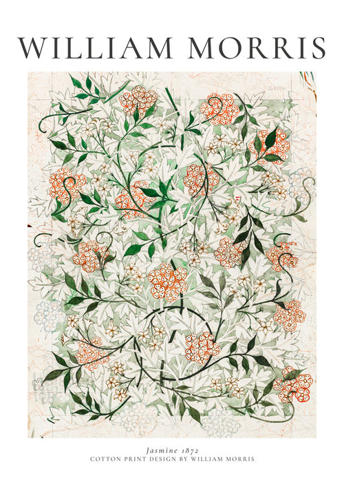 Estampa botânica com jasmim William Morris