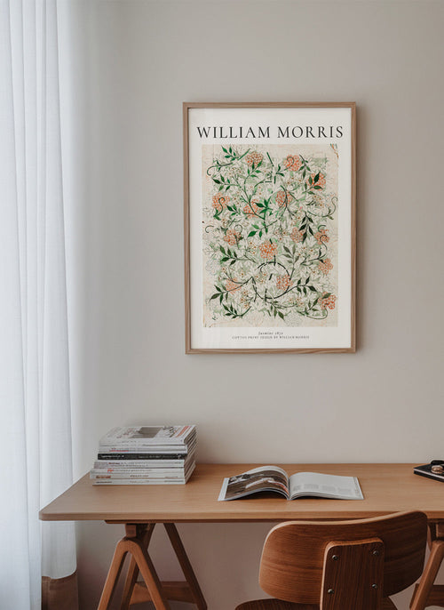 Estampa botânica com jasmim William Morris