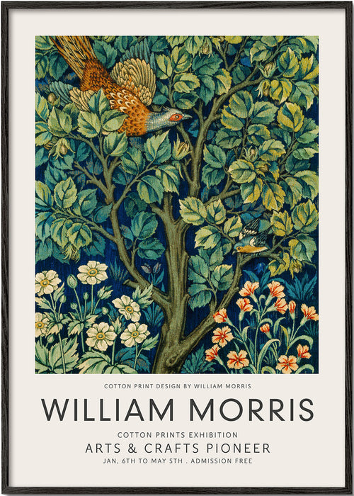 Estampa botânica William Morris faisão
