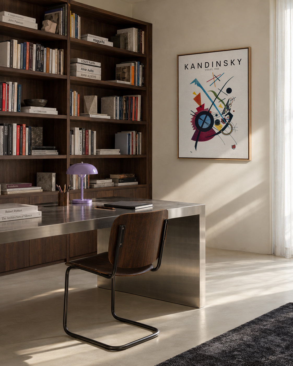 Wassily Kandinsky Violet, 1923 - Framed canvas in an interior