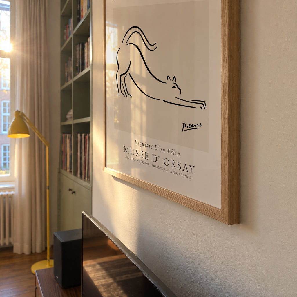 Pablo Picasso Animals Drawings the cat Esquisse D’un Félin - Framed poster detail