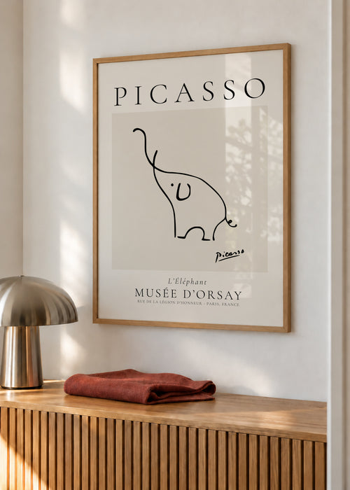 Pablo Picasso Animals Drawings the elephant - Poster en ambiente