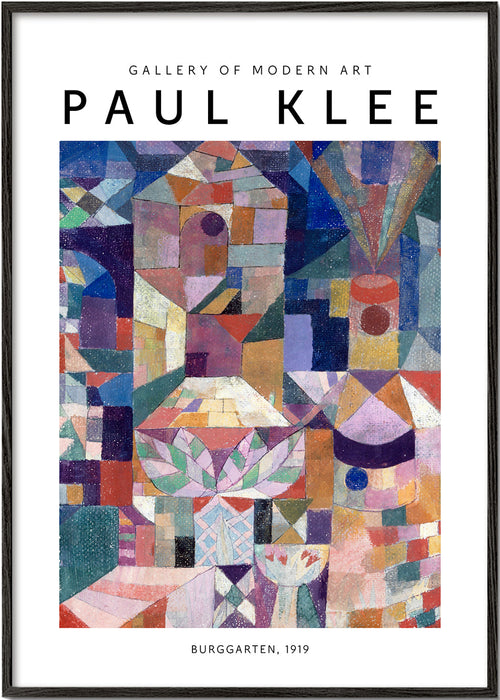 Quadro abstrato de formas geométricas e cor, estudo Klee 1919