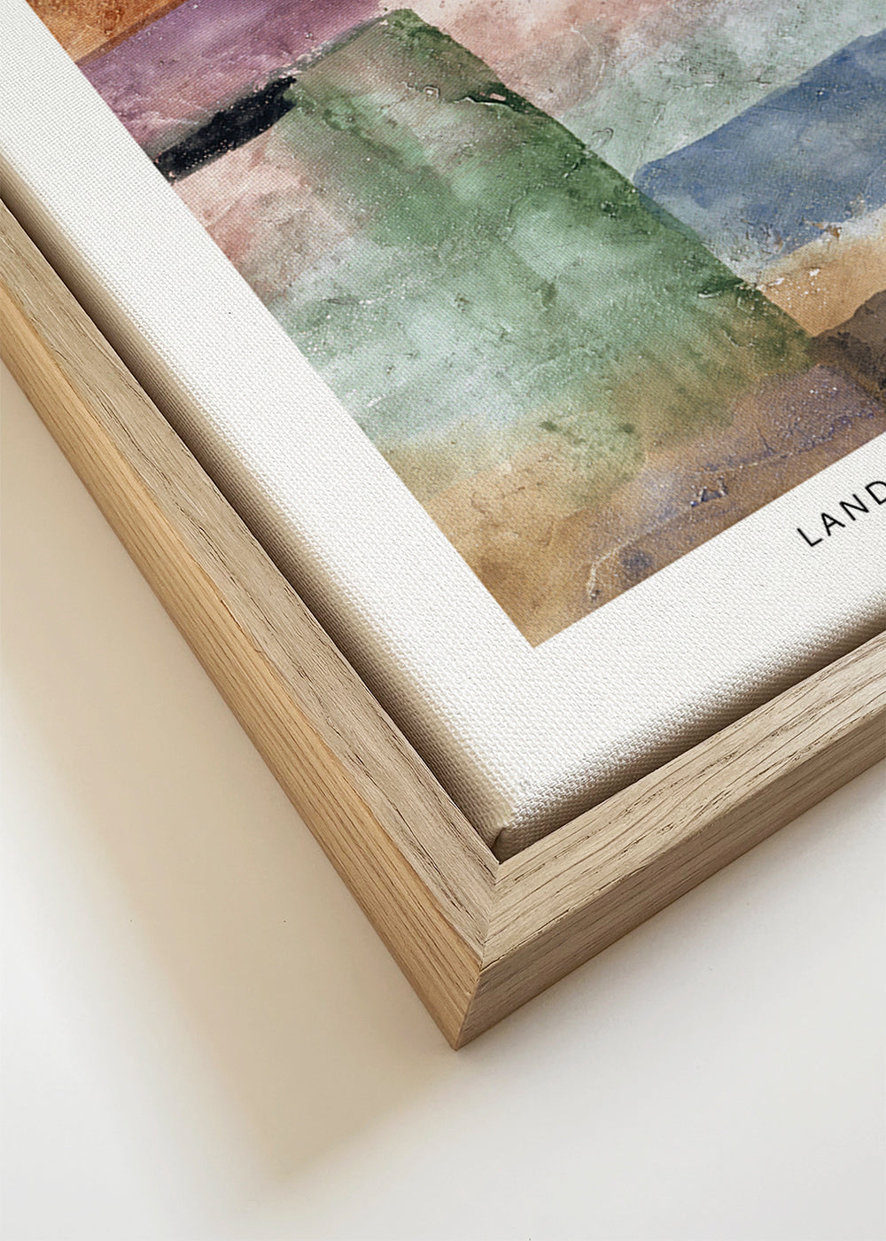 Quadro de paisagem com choupos em aguarela abstrata