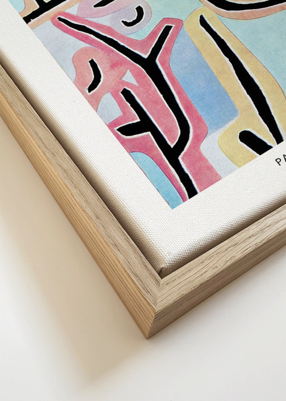 Quadro abstrato com árvores estilizadas