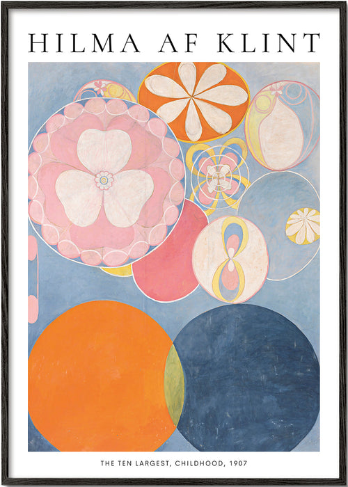 Quadro abstrato com motivos florais circulares