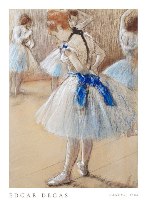 Ilustração de bailarina com laço azul