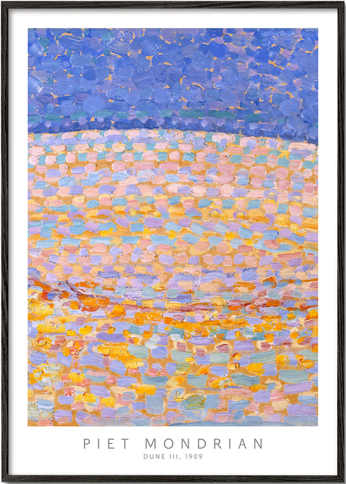 Quadro de paisagem com dunas e mar