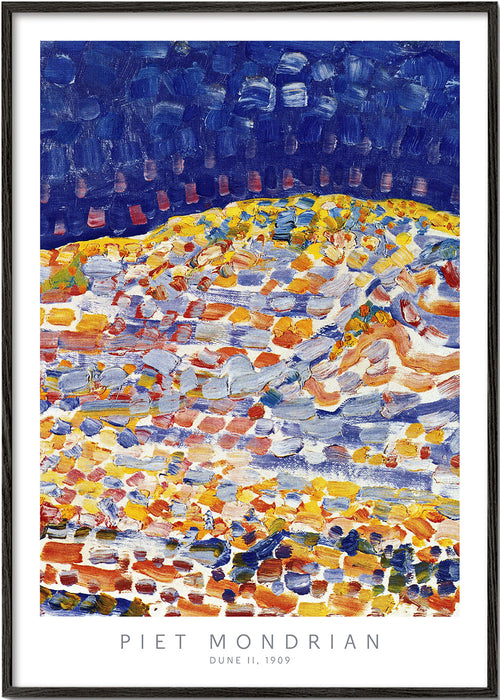 Quadro abstrato Mondrian Dune II pinceladas coloridas