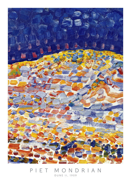 Quadro abstrato Mondrian Dune II pinceladas coloridas