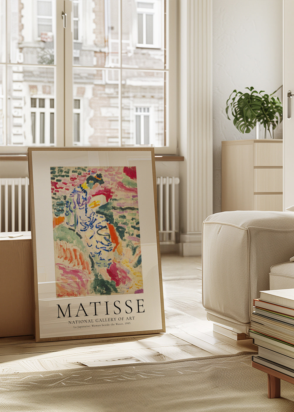 Henri Matisse La Japonaise: Woman beside the Water, 1905 - Framed poster in an interior