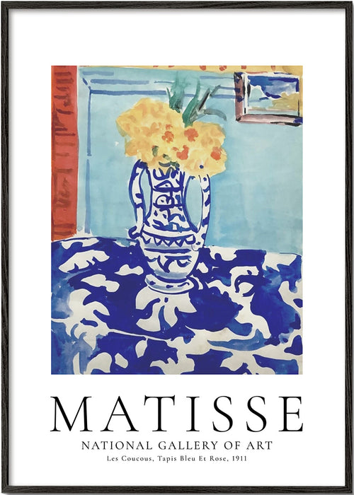Estampa botânica vaso azul com flores
