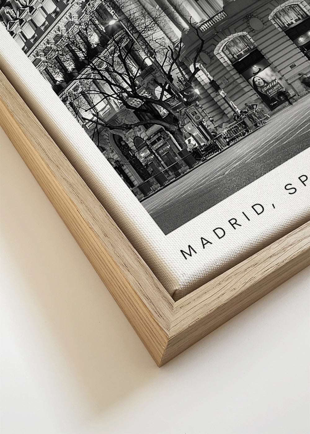 Arte para cozinha Madrid Metropolis preto e branco