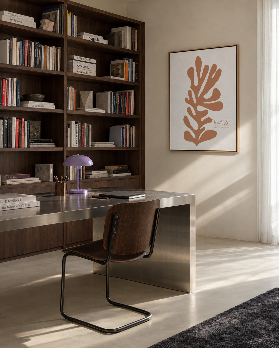 HENRI MATTISE LEAF PAPIERS DÉCOUPÉS - Framed canvas in an interior