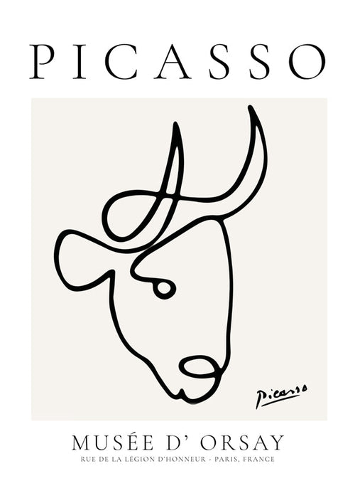 Touro em traço único de Picasso