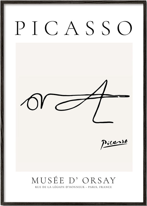 Desenho linear de inseto assinado Picasso