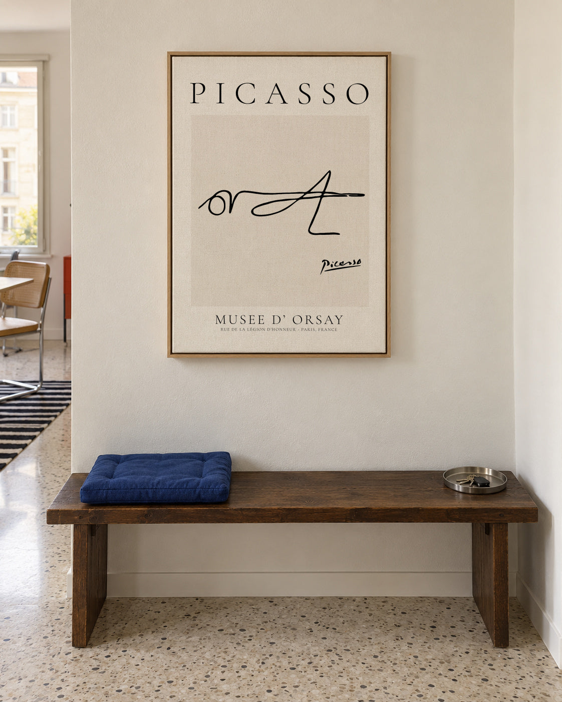 Pablo Picasso Animals Drawings Grasshopper - Framed canvas in an interior