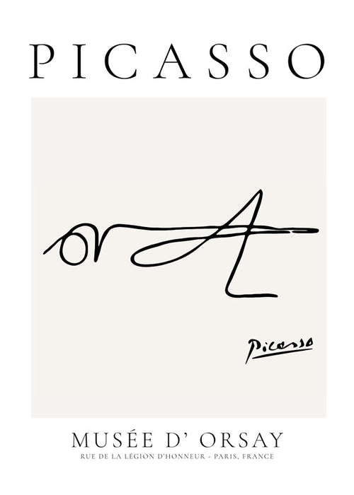 Desenho linear de inseto assinado Picasso