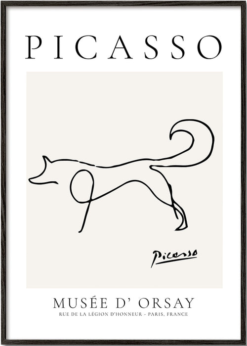 Raposa em linha única, arte minimalista
