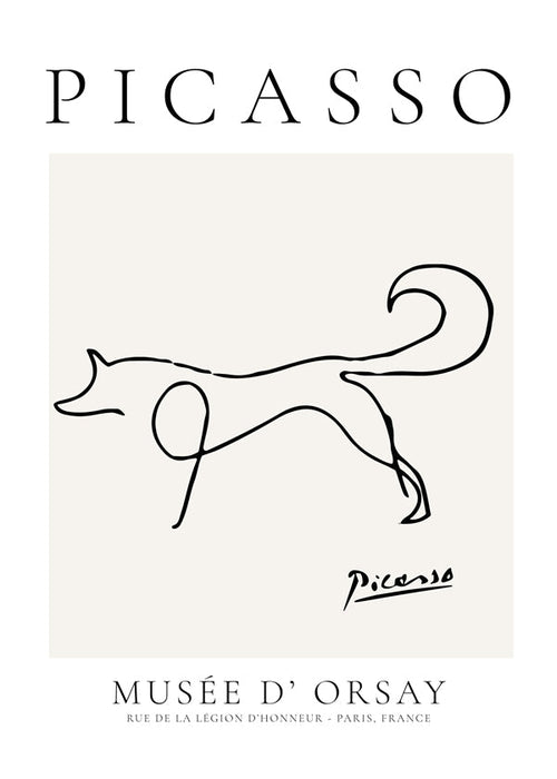 Raposa em linha única, arte minimalista