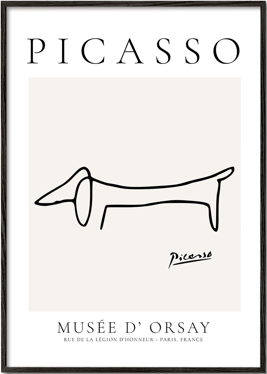 Quadro cão salsicha traço minimalista