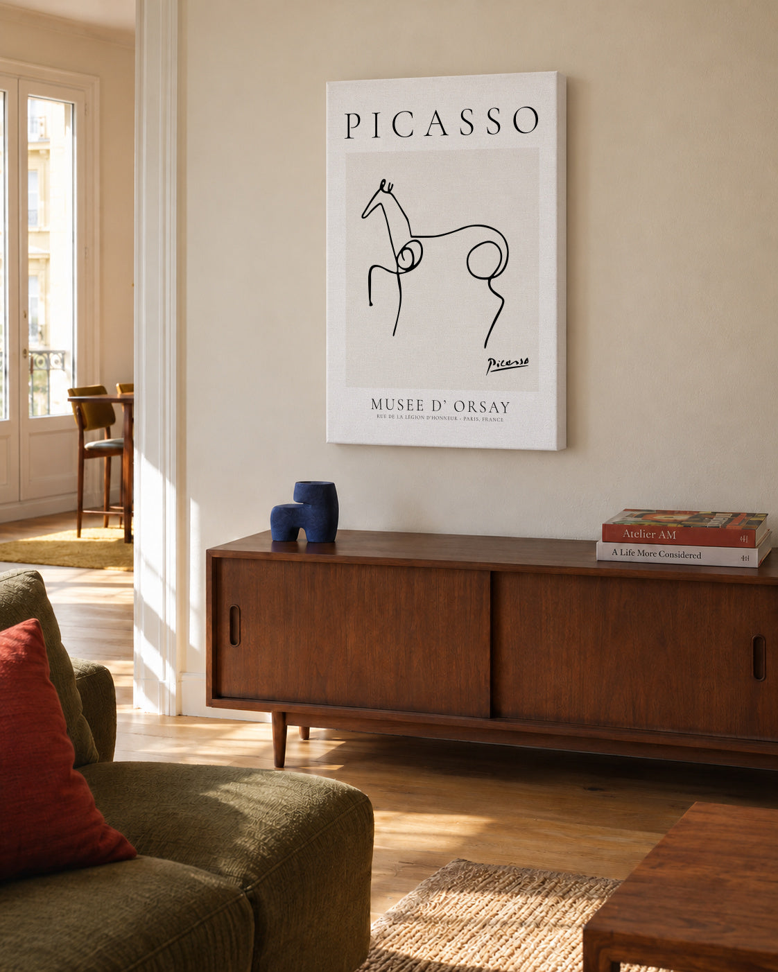 Pablo Picasso Animals Drawing Horse - Unframed canvas in an interior