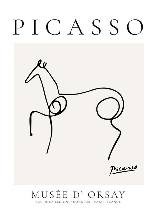 Quadro cavalo desenho linear de Picasso