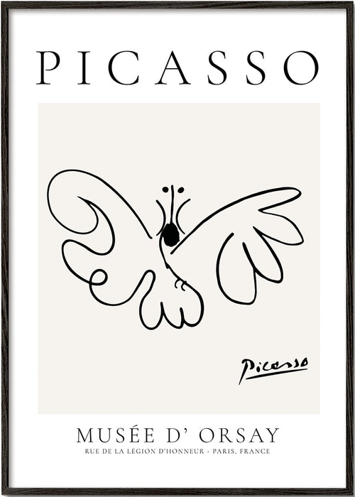 Quadro borboleta desenho linear estilo Picasso
