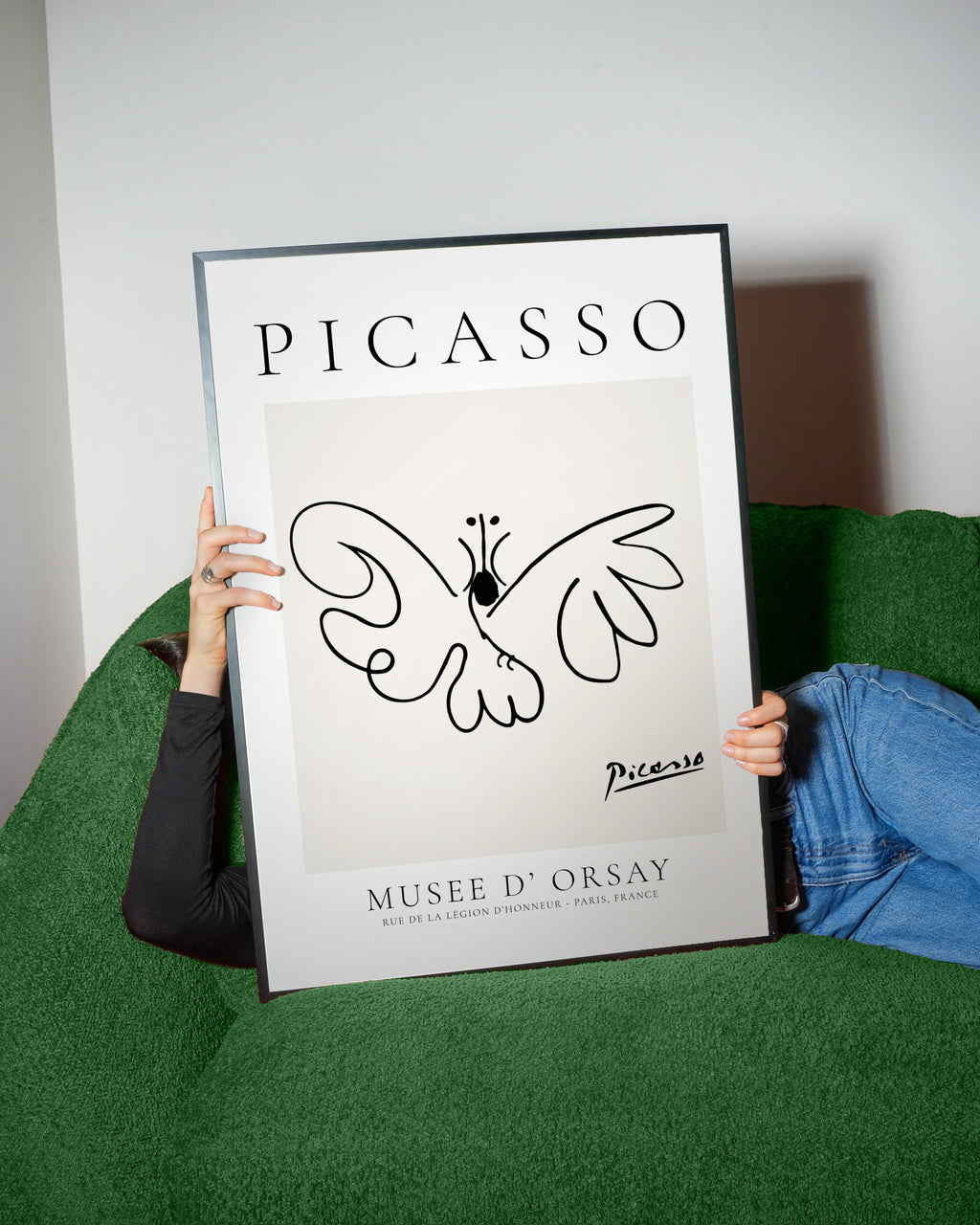 Pablo Picasso Animals Drawing butterfly - Framed poster detail