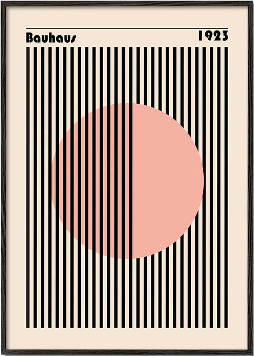 Quadro geométrico círculo rosa Bauhaus