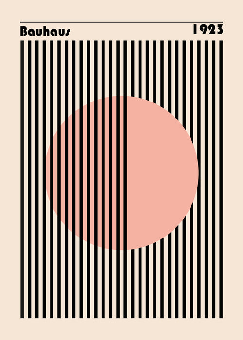 Quadro geométrico círculo rosa Bauhaus