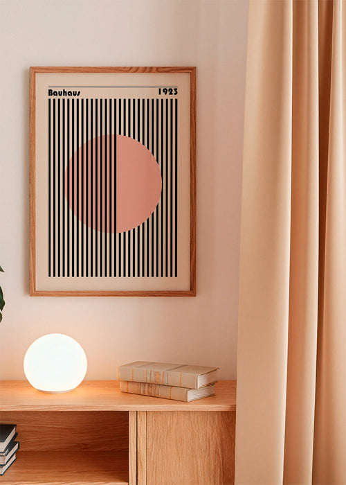 Quadro geométrico círculo rosa Bauhaus
