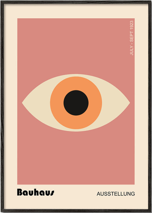 Poster geométrico Olho Bauhaus rosa
