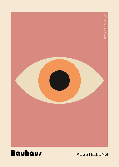 Poster geométrico Olho Bauhaus rosa